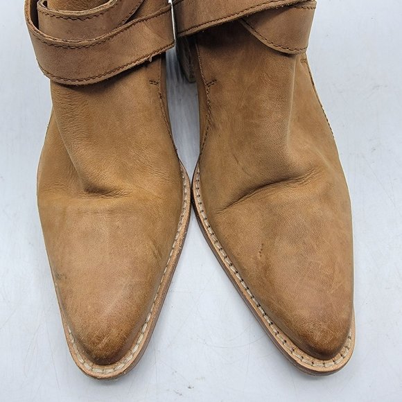 Free People Womens Size 7 Brown Back Loop Ankle Boot Casual Going Out EU 37 - Picture 12 of 13